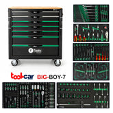 F-Tools ToolCar Werkzeugwagen Werkstattwagen | 10 volle Schubladen + 2 extra Staufächer