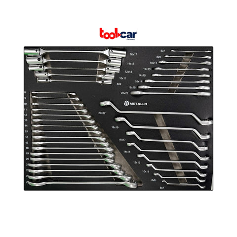 Werkstattwagen Metallo ToolCar | 7 volle Schubladen mit Werkzeugen befüllt inkl. Stauraum