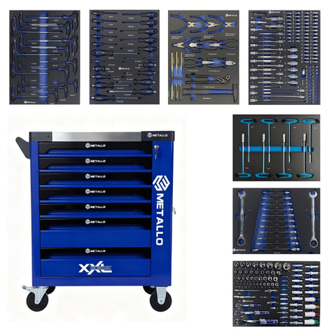 Metallo ToolCar Werkstattwagen | 7 volle Schubladen | Seitlicher Stauraum