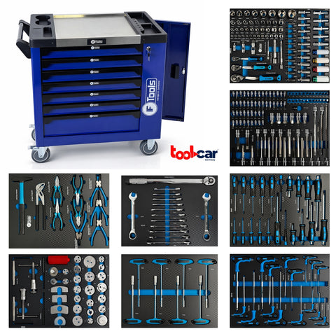 F-Tools ToolCar Werkstattwagen | 8 volle Schubladen | Seitlicher Stauraum