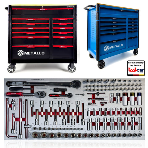 Metallo XXL workshop trolley | 10 full drawers + 3 storage compartments | Lockable