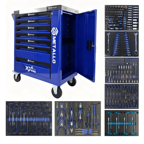 Metallo ToolCar Werkstattwagen | 7 volle Schubladen | Seitlicher Stauraum