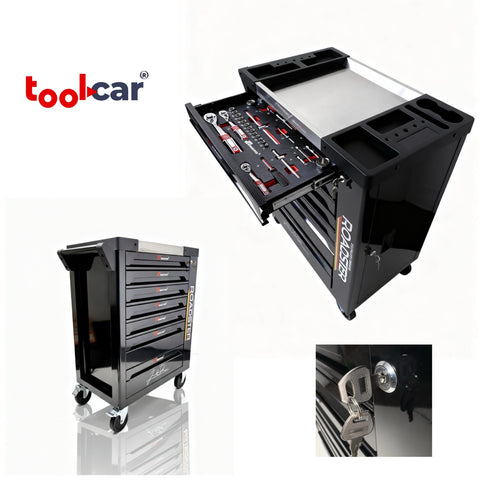 Roadster ToolCar Werkstattwagen | 7 volle Schubladen | Seitlicher Stauraum