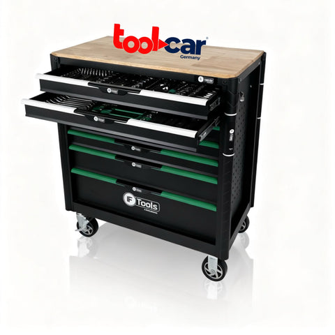 F-Tools ToolCar Werkzeugwagen Werkstattwagen | 10 volle Schubladen + 2 extra Staufächer