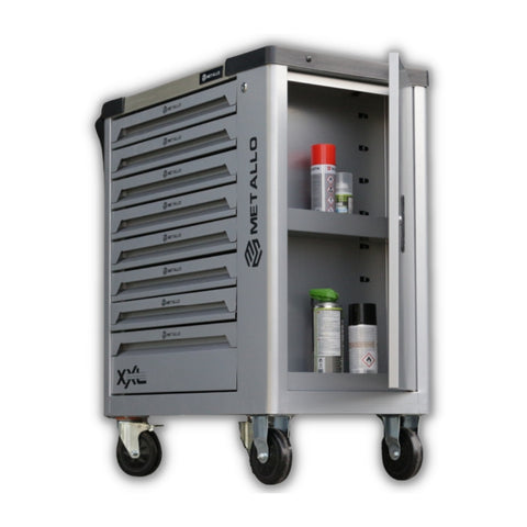 Metallo ToolCar Werkstattwagen | 8 volle Schubladen | Seitlicher Stauraum