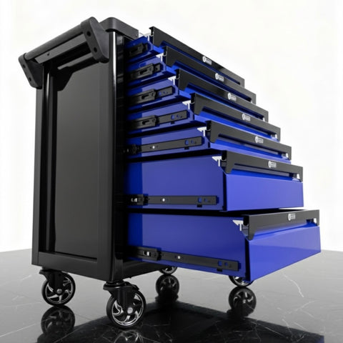 Werkstattwagen F-Tools ToolCar | 7 volle Schubladen mit Werkzeugen befüllt inkl. Stauraum