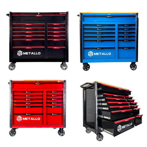 Metallo XXL workshop trolley | 10 full drawers + 3 storage compartments | Lockable