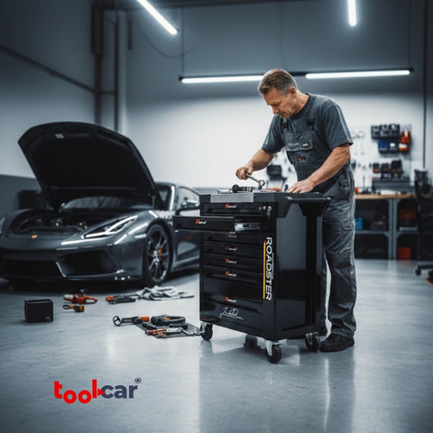 Roadster ToolCar Werkstattwagen | 7 volle Schubladen | Seitlicher Stauraum
