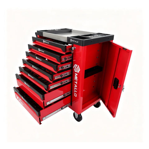 Metallo ToolCar Werkstattwagen | 7 volle Schubladen | Seitlicher Stauraum
