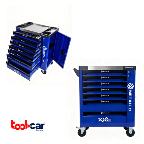 Metallo ToolCar Werkstattwagen | 7 volle Schubladen | Seitlicher Stauraum