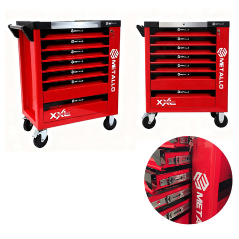 Metallo ToolCar Werkstattwagen | 7 volle Schubladen | Seitlicher Stauraum