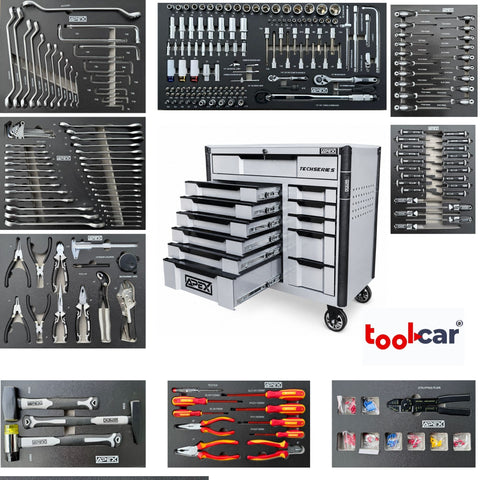 Toolcar APEX Jumbo Pro 12 Silver Werkstattwagen Werkzeugwagen + 2 extra Staufächer