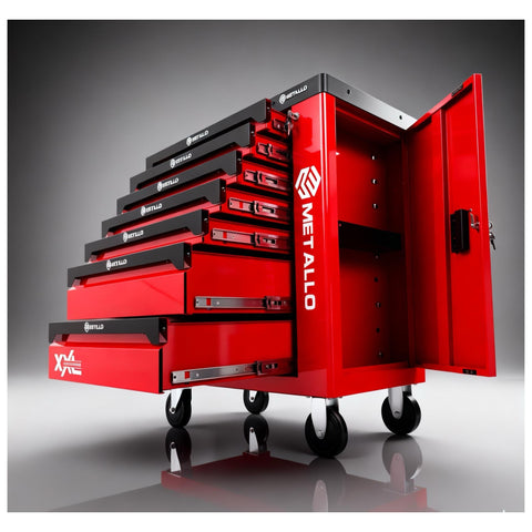 Metallo ToolCar Werkstattwagen | 7 volle Schubladen | Seitlicher Stauraum