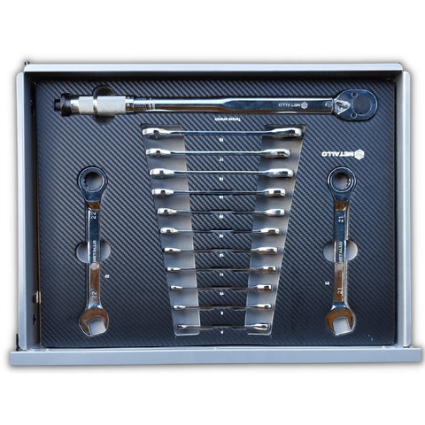 Metallo ToolCar Werkstattwagen | 8 volle Schubladen | Seitlicher Stauraum