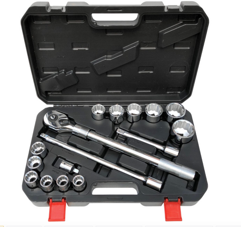 Profi-Teleskop-Ratschenset 3/4" – 18-teilig (Chrom-Vanadium)